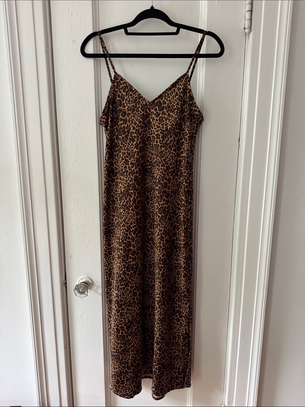 Gap leopard print satin midi dress size S